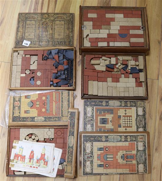 Four German boxed architectural building bricks